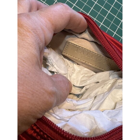 2 Talbots Quilted Satin Red Cosmetic Bags NWT - Picture 3 of 4